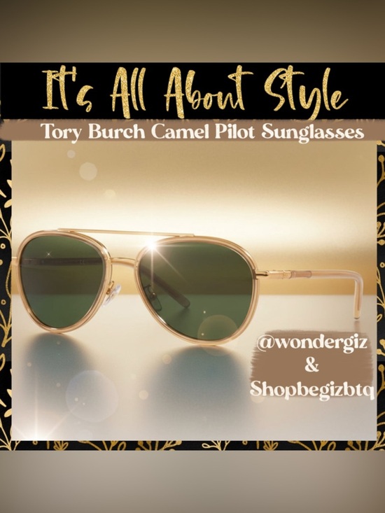 NWT Authentic Eleanor Pilot Sunglasses Women TY6089 Camel 57mm Gold main image 11